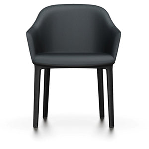 Softshell Chair - Four-Leg Base Side/Dining Vitra Basic Dark Glides For Carpet Vitra Leather - Asphalt (67) +$1100.00