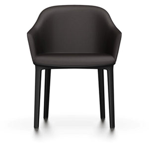 Softshell Chair - Four-Leg Base Side/Dining Vitra Basic Dark Glides For Carpet Vitra Leather - Chocolate (68) +$1100.00
