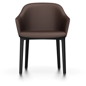 Softshell Chair - Four-Leg Base Side/Dining Vitra Basic Dark Glides For Carpet Vitra Leather - Maroon (69) +$1100.00