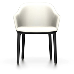 Softshell Chair - Four-Leg Base Side/Dining Vitra Basic Dark Glides For Carpet Vitra Leather - Snow (72) +$1100.00