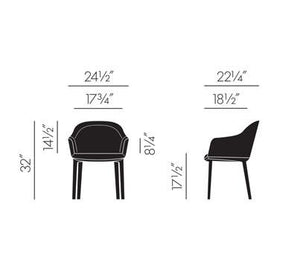 Softshell Chair - Four-Leg Base Side/Dining Vitra 