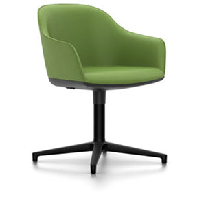 Softshell Chair - Four Star Base Side/Dining Vitra powder-coat basic dark Plano - grass green/forest casters hard, braked for carpet