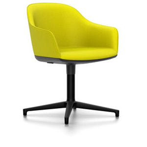 Softshell Chair - Four Star Base Side/Dining Vitra powder-coat basic dark Plano - yellow/pastel green casters hard, braked for carpet