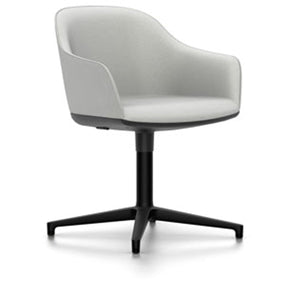 Softshell Chair - Four Star Base Side/Dining Vitra powder-coat basic dark Plano - cream white/sierra grey casters hard, braked for carpet