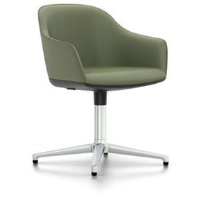 Softshell Chair - Four Star Base Side/Dining Vitra polished aluminum Plano - forest/sierra grey casters hard, braked for carpet
