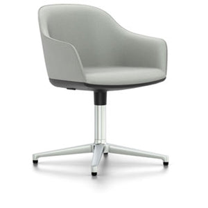 Softshell Chair - Four Star Base Side/Dining Vitra polished aluminum Plano - light grey/sierra grey casters hard, braked for carpet