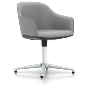 Softshell Chair - Four Star Base Side/Dining Vitra polished aluminum Plano - sierra grey casters hard, braked for carpet