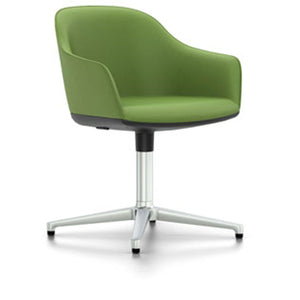 Softshell Chair - Four Star Base Side/Dining Vitra polished aluminum Plano - grass green/forest casters hard, braked for carpet