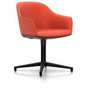 Softshell Chair - Four Star Base Side/Dining Vitra powder-coat basic dark Plano - orange casters hard, braked for carpet