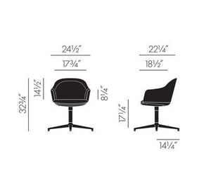Softshell Chair - Four Star Base Side/Dining Vitra 