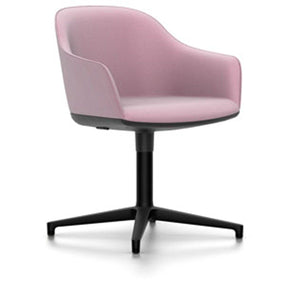 Softshell Chair - Four Star Base Side/Dining Vitra powder-coat basic dark Plano - pink/sierra grey casters hard, braked for carpet