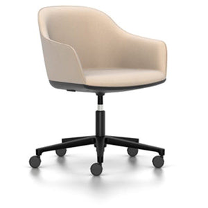 Softshell Chair - Task Chair task chair Vitra powder-coat basic dark Plano - tobacco/cream white hard casters - unbraked (std)