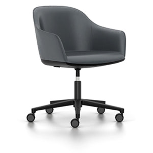 Softshell Chair - Task Chair task chair Vitra powder-coat basic dark Vitra leather - dim grey hard casters - unbraked (std)