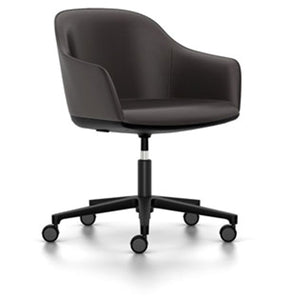 Softshell Chair - Task Chair task chair Vitra powder-coat basic dark Vitra leather - chocolate hard casters - unbraked (std)