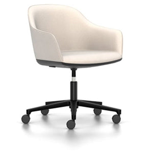 Softshell Chair - Task Chair task chair Vitra powder-coat basic dark Plano - parchment/cream white hard casters - unbraked (std)