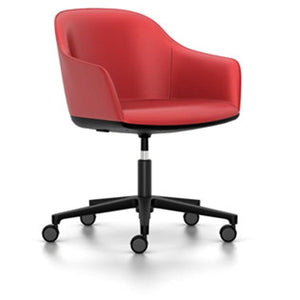 Softshell Chair - Task Chair task chair Vitra powder-coat basic dark Vitra leather - red hard casters - unbraked (std)