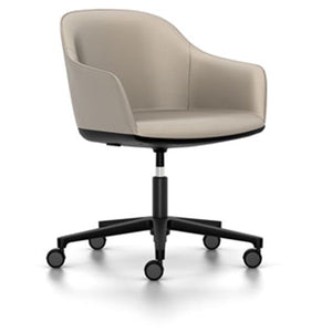 Softshell Chair - Task Chair task chair Vitra powder-coat basic dark Vitra leather - sand hard casters - unbraked (std)