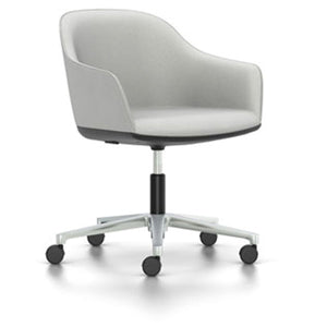 Softshell Chair - Task Chair task chair Vitra polished aluminum Plano - cream white/sierra grey hard casters - unbraked (std)