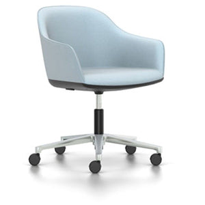 Softshell Chair - Task Chair task chair Vitra polished aluminum Plano - light grey/ice blue hard casters - unbraked (std)