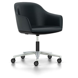 Softshell Chair - Task Chair task chair Vitra polished aluminum Vitra leather - dim grey soft casters - unbraked