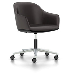 Softshell Chair - Task Chair task chair Vitra polished aluminum Vitra leather - chocolate hard casters - unbraked (std)