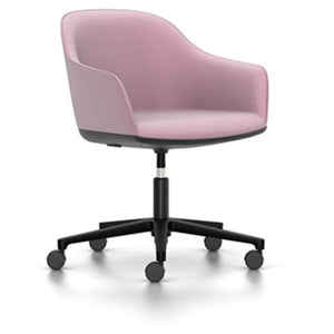 Softshell Chair - Task Chair task chair Vitra powder-coat basic dark Plano - pink/sierra grey hard casters - unbraked (std)