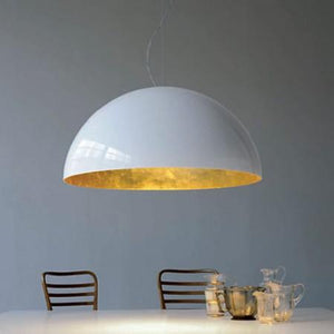 Sonora Glass by Pendant Light 490 Floor Lamps Oluce White/Gold 