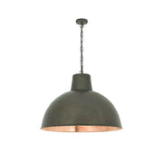 Spun Reflector Large Pendant Light ceiling lights Original BTC Weathered/Polished Copper Interior 