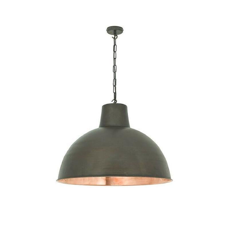 Spun Reflector Large Pendant Light ceiling lights Original BTC Weathered/Polished Copper Interior 