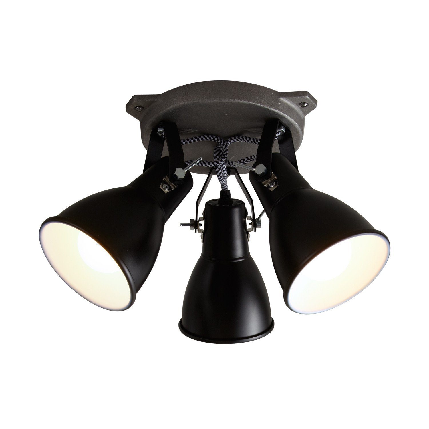 Stirrup Triple Ceiling Light ceiling lights Original BTC Black/White Interior Aluminum 