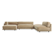 Sunday J Sectional Sofa With Chaise sofa BluDot Left Arm Camel Velvet 