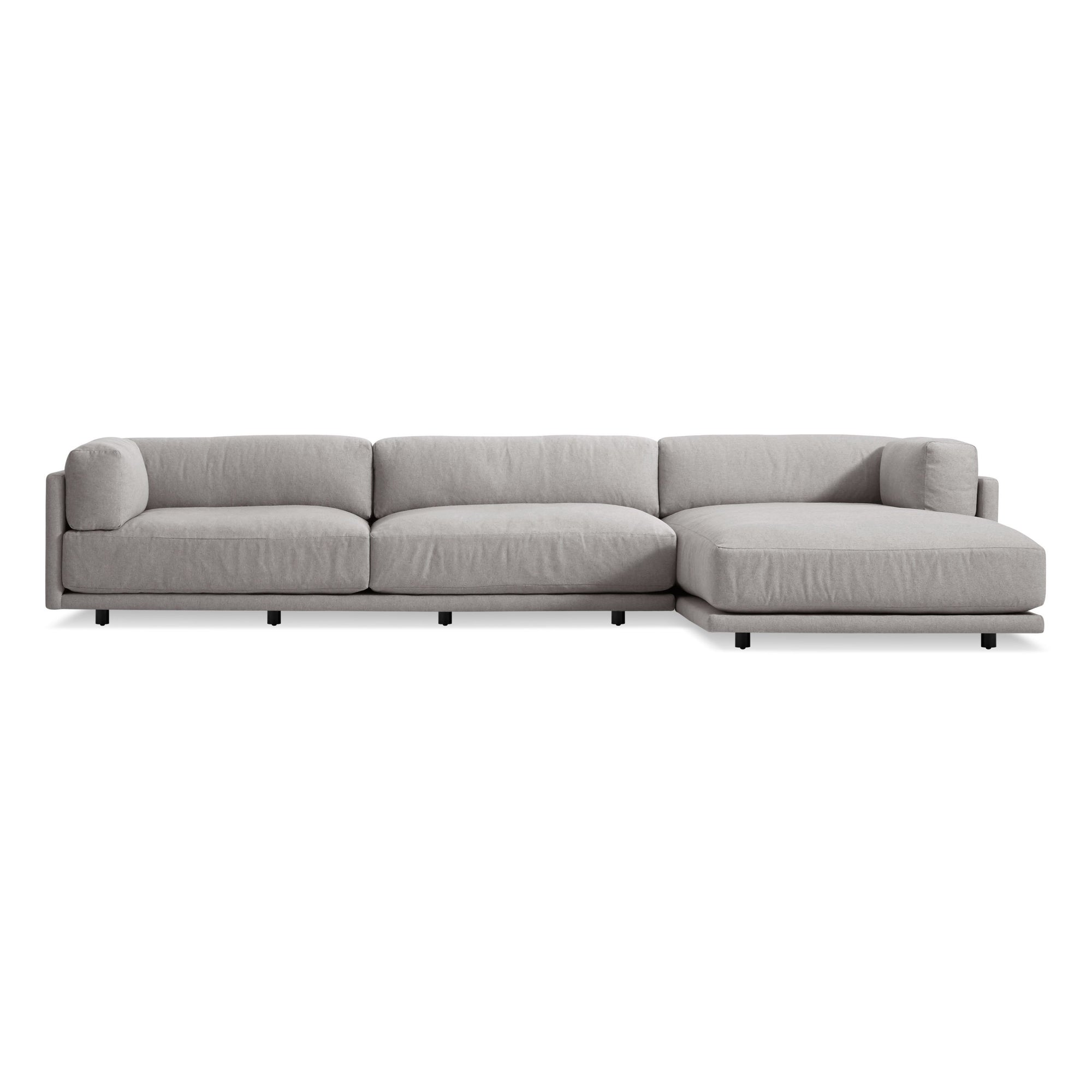 Sunday Sofa w/ Chaise Sofa BluDot Right Arm Agnew Grey 