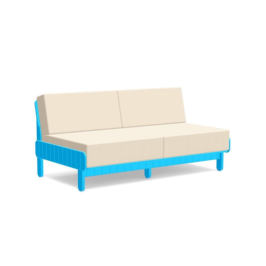 Sunnyside Loveseat Sofas Loll Designs Sky Blue Canvas Flax 