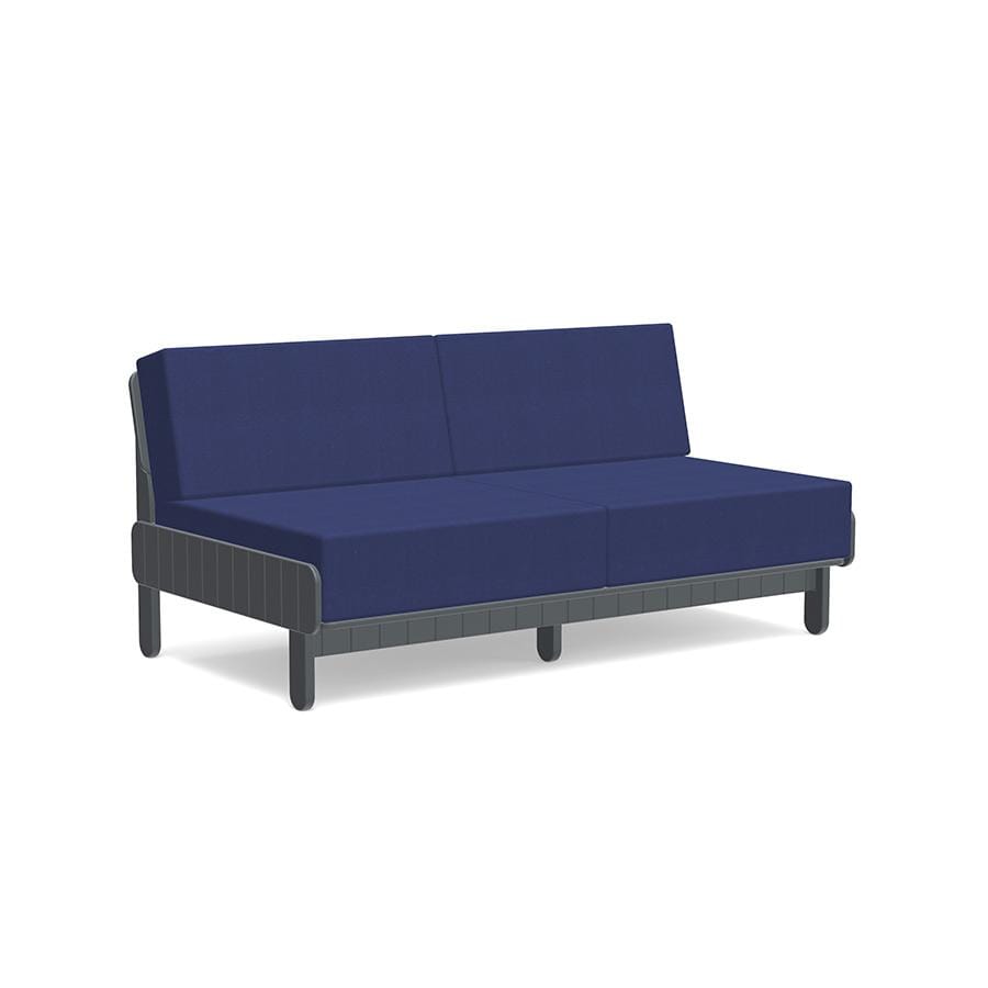 Sunnyside Loveseat Sofas Loll Designs Charcoal Grey Canvas Navy 