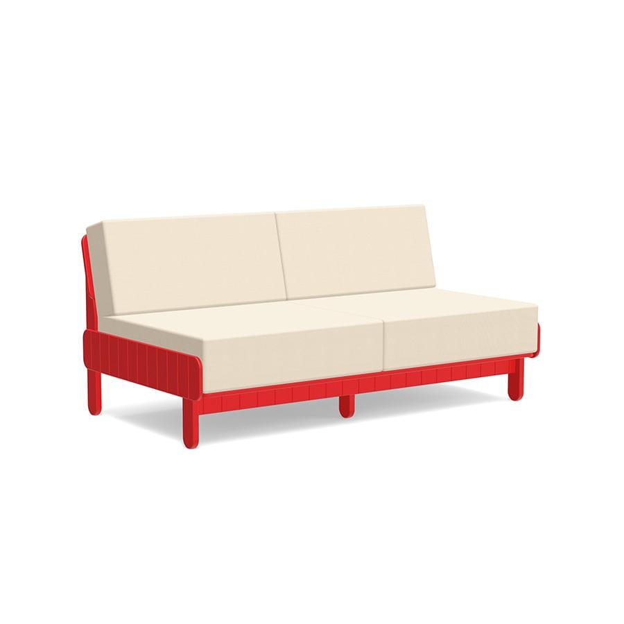 Sunnyside Loveseat Sofas Loll Designs Apple Red Canvas Flax 