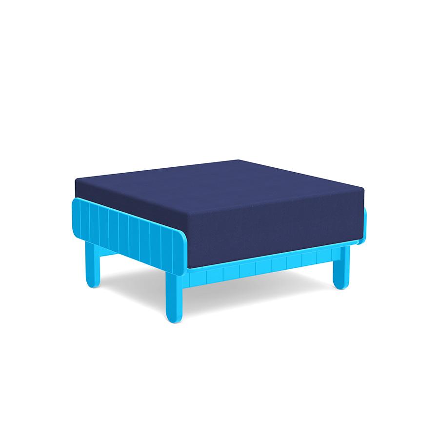 Sunnyside Ottoman Ottomans Loll Designs Sky Blue Canvas Navy 