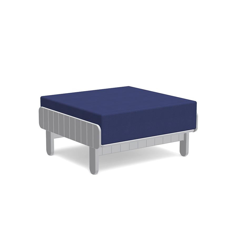 Sunnyside Ottoman Ottomans Loll Designs Driftwood Canvas Navy 