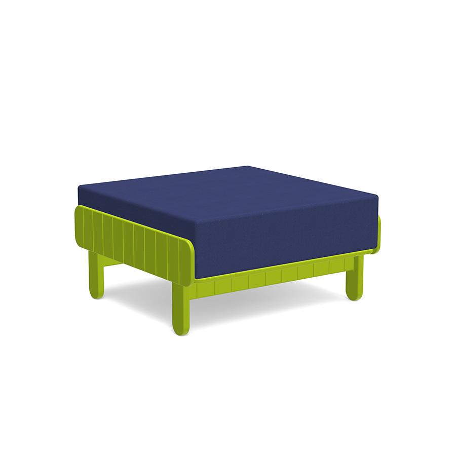 Sunnyside Ottoman Ottomans Loll Designs Leaf Green Canvas Navy 