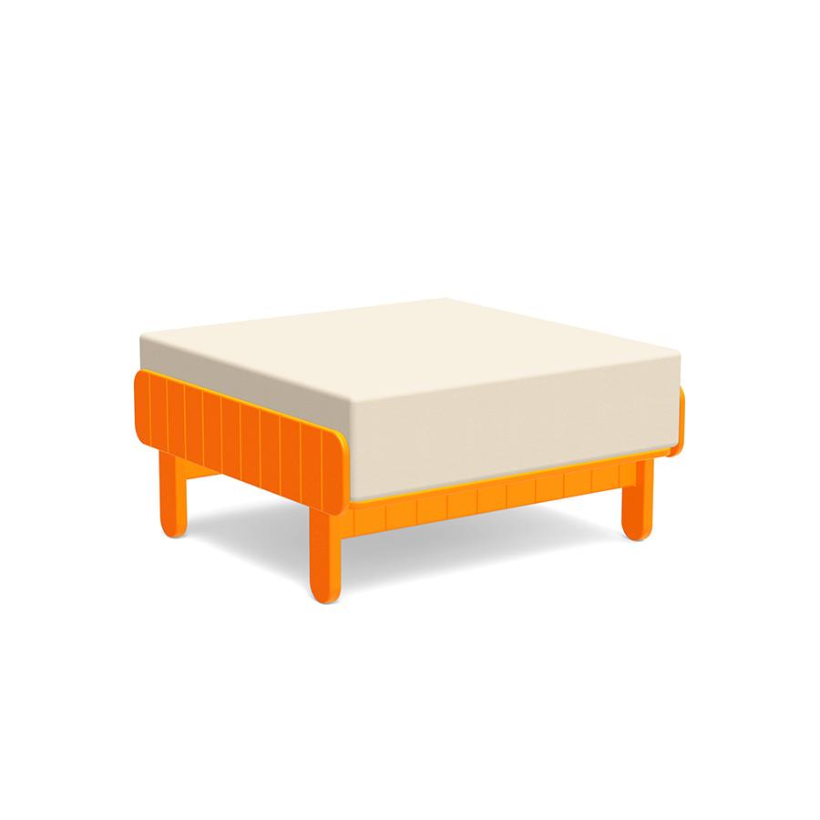 Sunnyside Ottoman Ottomans Loll Designs Sunset Orange Canvas Flax 