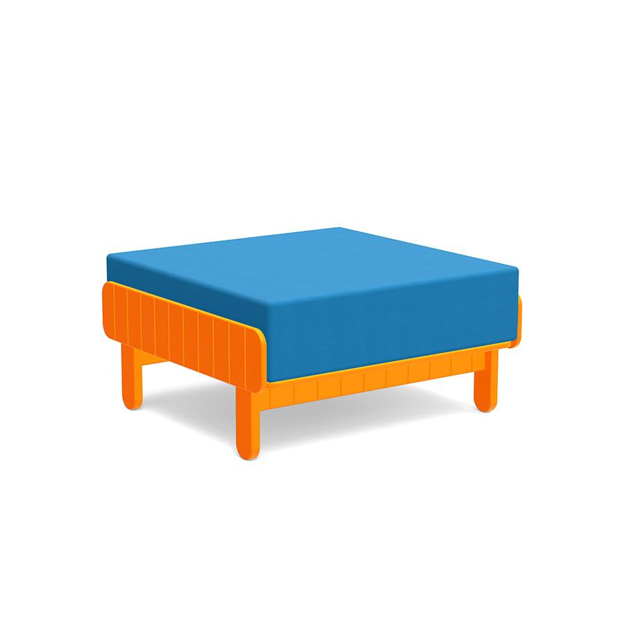 Sunnyside Ottoman Ottomans Loll Designs Sunset Orange Canvas Regatta 