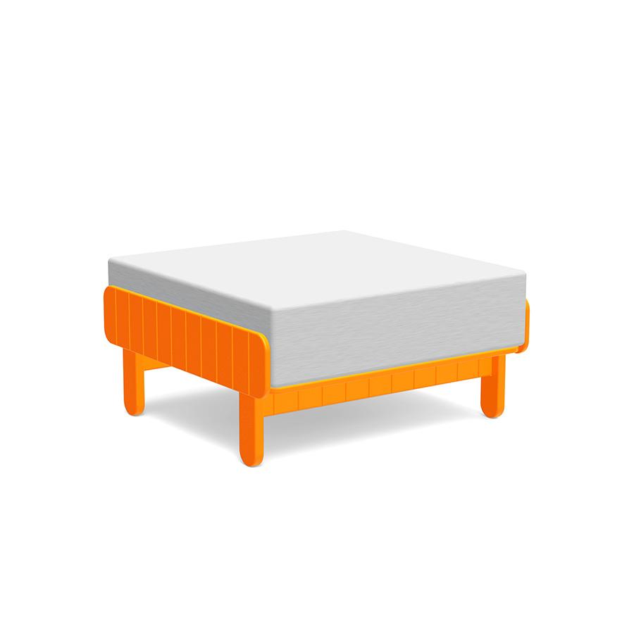 Sunnyside Ottoman Ottomans Loll Designs Sunset Orange Cast Silver 