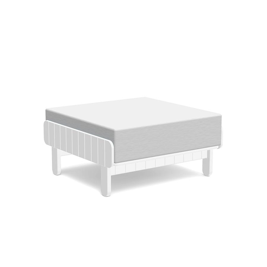 Sunnyside Ottoman Ottomans Loll Designs Cloud White Cast Silver 