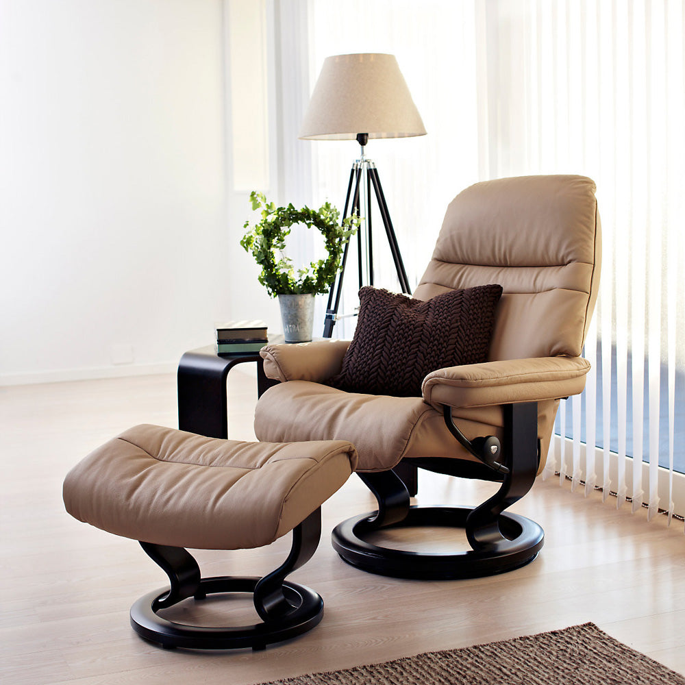 Sunrise Chair and Ottoman With Classic Base Chairs Stressless 