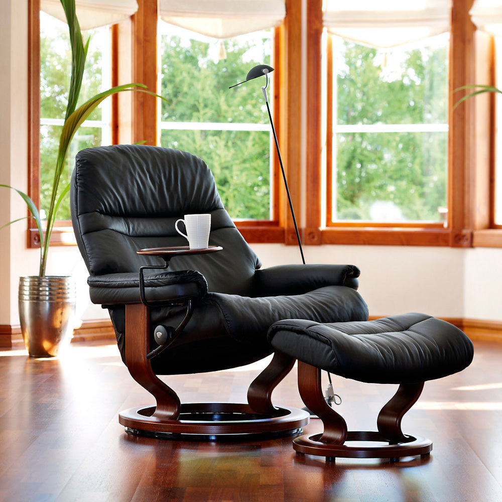 Sunrise Chair and Ottoman With Classic Base Chairs Stressless 