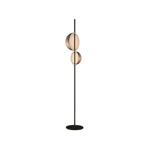 Superluna Floor Lamp Floor Lamps Oluce Anodic Brass with Black Stem 