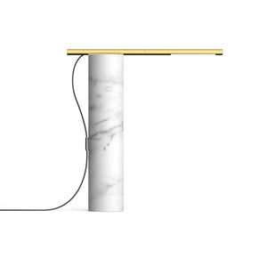 T.O Table Lamp Table Lamps Pablo White Carrara Marble Brass 