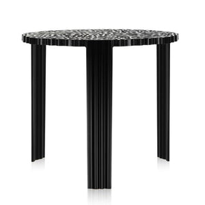 T-Table side/end table Kartell High-17.3" Solid Glossy Black 