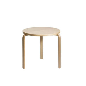 AALTO Table Round 90B Tables Artek Top Birch Veneer | Legs and Edge Band Natural Lacquered + $45.00 
