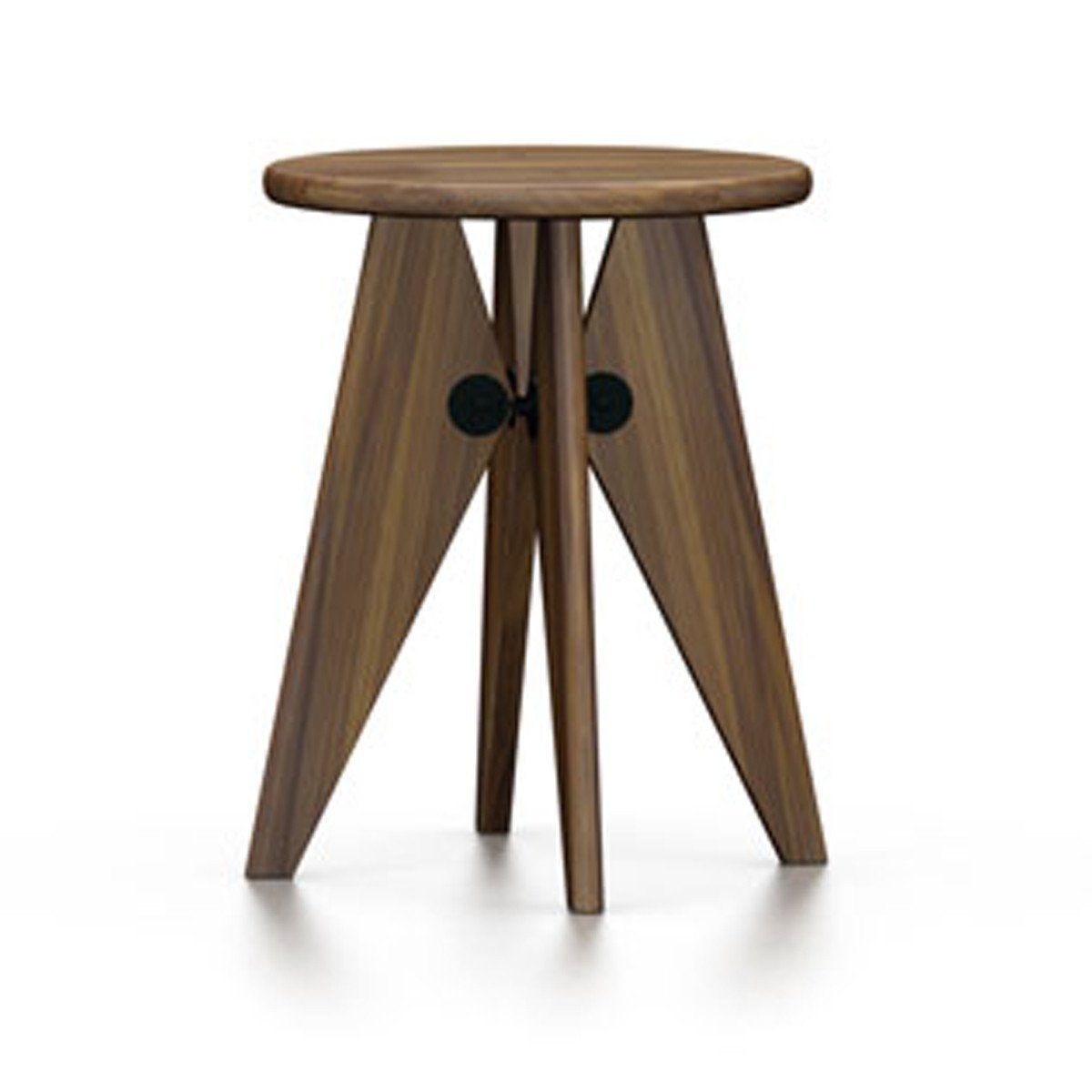 Tabouret Solvay Stool Stools Vitra solid american walnut 