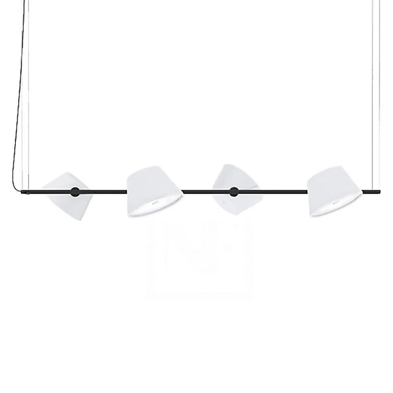 Tam Tam 4 - Linear Suspension Light suspension lamps Marset All White 